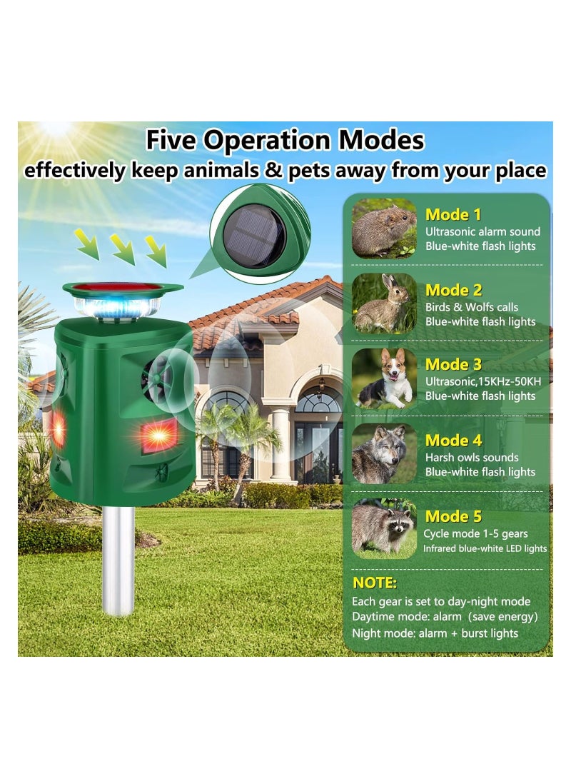 SYOSI Solar Animal Repeller,  360°Ultrasonic Animal Repeller, Cat Repellent Outdoor, Dog Repellent, Motion Sensor & Flashing Light, Protect Yards, Lawn Gardens - Image 4