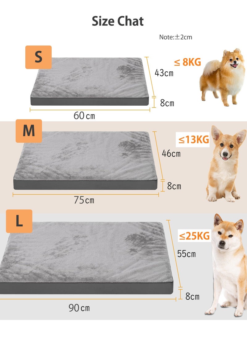 السرير البيطري الجلدي المبرد، سجادة كلب قابلة للعكس لجميع الفصول مع رغوة البيض المضغوطة لراحة العظام، مقاوم للماء ومضاد للمضغ، 60x43 سم رمادي - Image 4
