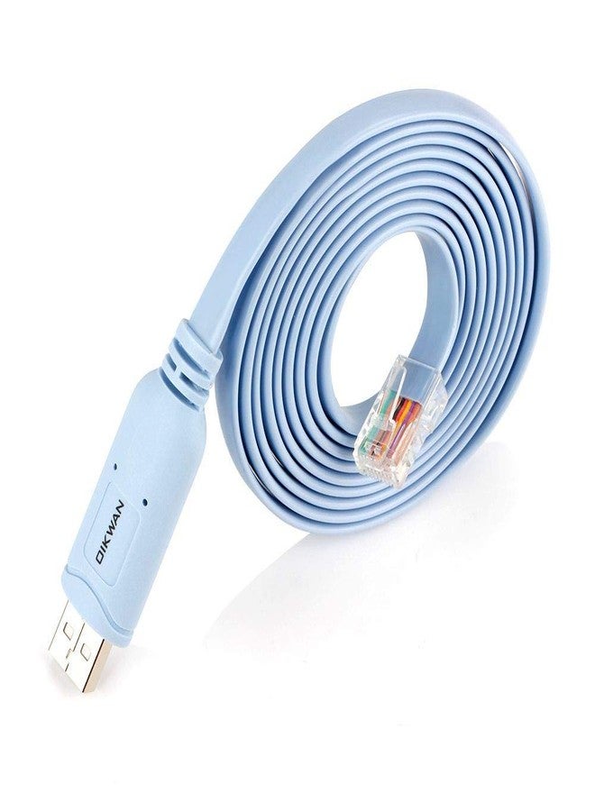 OIKWAN كابل وحدة تحكم USB OIKWAN، كابل USB إلى RJ45 لوحدات توجيه Cisco / جهاز توجيه AP / مفتاح Windows و Mac و Linux (1.8م، أزرق) - Image 1