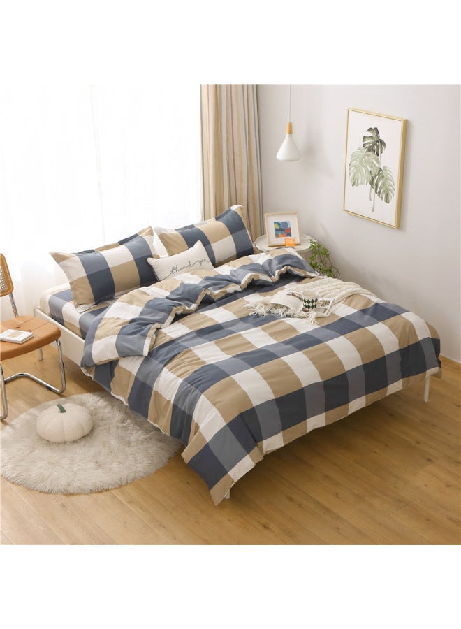 غطاء لحاف قطعة واحدة 150 × 200 غطاء لحاف فردي لسكن الطلاب 200 × 230 سم لحاف مزدوج من القطن المقلد لأربعة مواسم بالجملة - اللون: موكا - المواصفات: مجموعة من قطعتين 2.4 متر [غطاء لحاف 200 * 230] - Image 1