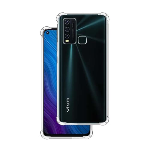 7-Seven 7SEVEN® Back Cover for VIVO Y30 | VIVO Y50 Transparent Mobile Back Case Shock Proof Design Camera Edges Protection Crystal Clear Phone Case Silicon Soft TPU and Flexible Bumper Phone Cover - Image 1
