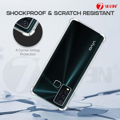 7-Seven 7SEVEN® Back Cover for VIVO Y30 | VIVO Y50 Transparent Mobile Back Case Shock Proof Design Camera Edges Protection Crystal Clear Phone Case Silicon Soft TPU and Flexible Bumper Phone Cover - Image 4