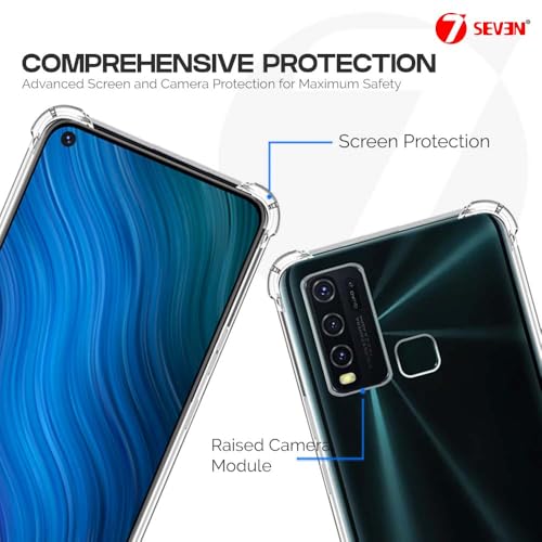 7-Seven 7SEVEN® Back Cover for VIVO Y30 | VIVO Y50 Transparent Mobile Back Case Shock Proof Design Camera Edges Protection Crystal Clear Phone Case Silicon Soft TPU and Flexible Bumper Phone Cover - Image 3