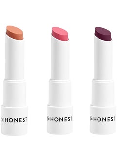 Honest Beauty Tinted Lip Balm 3Pack  Antioxidantrich Acai Extracts  Avocado Oil  EWG Certified Vegan Cruelty Free