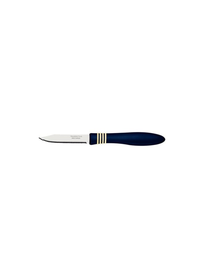 TRAMONTINA TRAMONTINA Stainless Steel Kitchen Knife with Durable Blue Plastic Handle, 7.62cm, 1-Piece, Cor&Cor Series – Versatile for Cutting, Slicing, and Chopping - Designed for High Performance and 