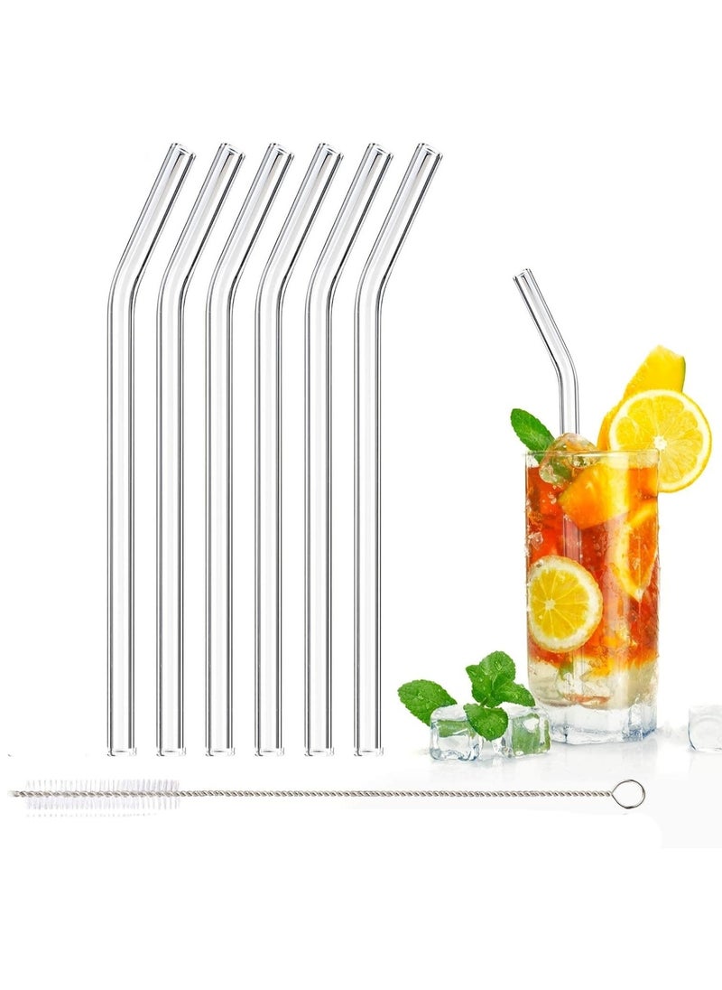 Generic - Glass Shalimo 6 pcs, heat resistant Shalimo, Transparent Shalimo, Reusable Shalimo, glass transparent Straw , glass drinking tube, non-disposable Shalimo, glass shalimo Plus 1 Brush for Cleaning, Shalimoh After Use - Image 1