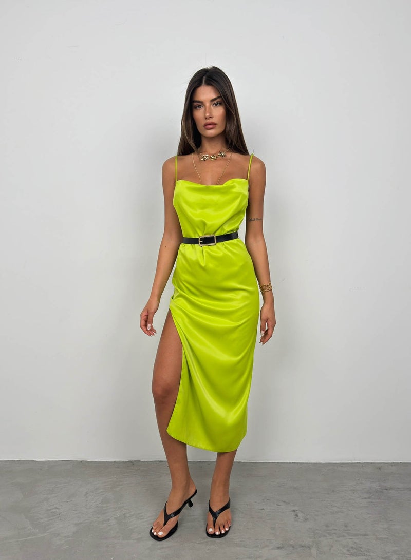 Slim Strap Satin Dress  - Image 1