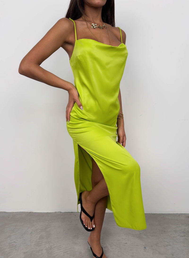 Slim Strap Satin Dress  - Image 2