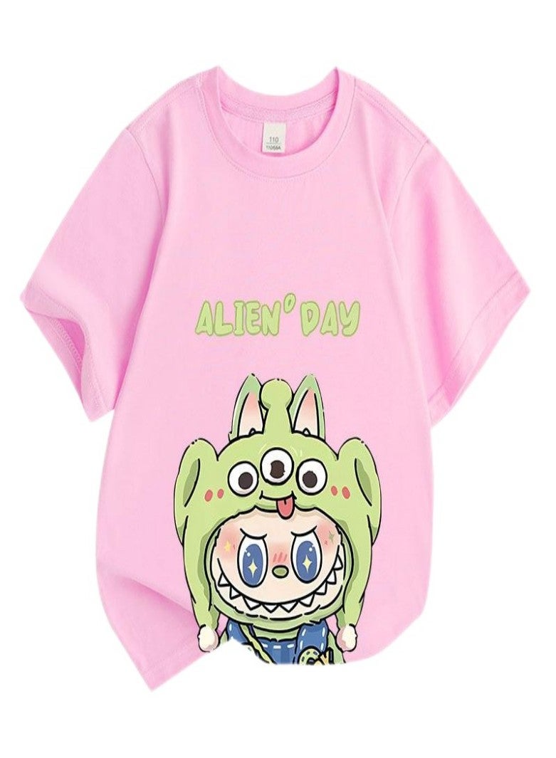 LABUBU Unisex Short Sleeve Stylish Top TShirt cotton Tee for Boys Girls Kid Children - Image 1