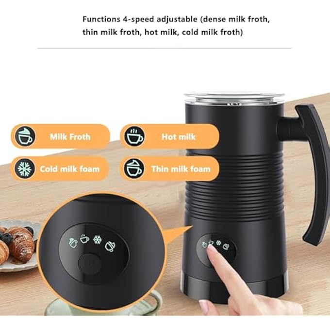 موتيم مكشوف الحليب الدافئ السريع مثالي لعشاق القهوة 4 في 1 سخان حليب كهربائي للاتيه كابتشينو ماكياتو مثالي للسفر إلى المنزل - Image 3