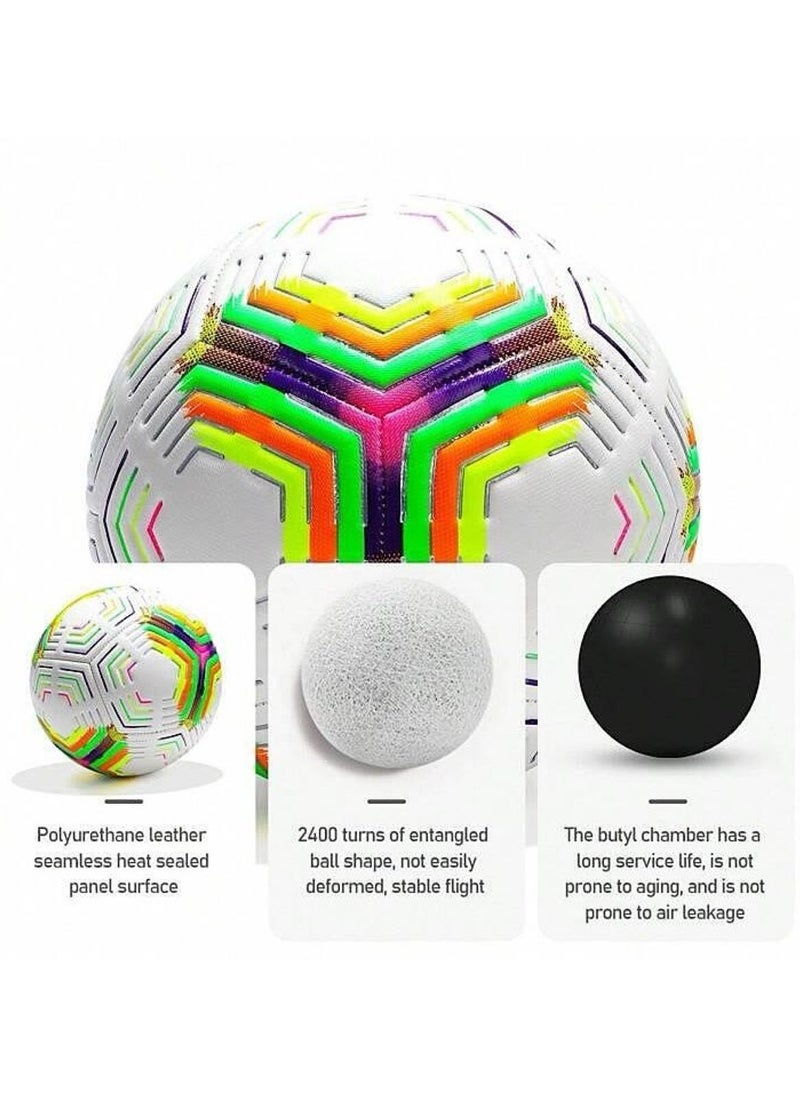 VIO Soccer Ball Size 5 PU Leather Professional Ball with Thermal Bonding for Training Games Official Match Football for Indoor Outdoor Play Birthday Gift Party Favors  - Image 3