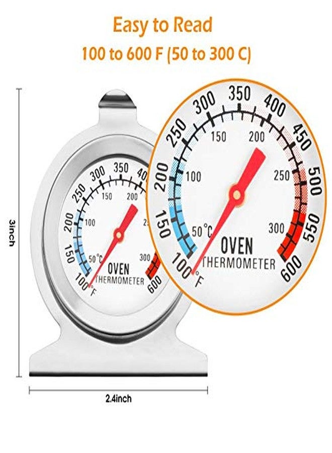 Koimsec in Oven Thermometer for Grill Smoker BBQ 50-300°C/100-600°F, Instant Read Precision Stainless Steel Oven Thermometer, Large Dial Display Temperature for Professional Home Kitchen Cooking Baking - Image 2