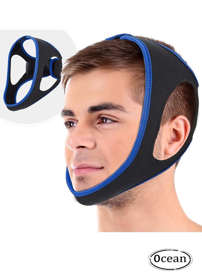 JS Elastic Adjustable Anti Snoring Strap, Anti Snore Chin Strap for Sleeping, Sleep Apnea Jaw Strap Anti Snoring Device, Breathable Snoring Stopper for Women and Men - Image 1