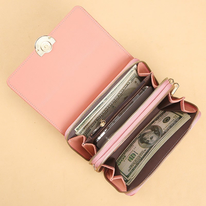 Multifunctional Solid Color PU Leather Wallet, RFID Blocking Design Portable Daily Storage Purse for Cards Cash Coin Business Use - Image 3
