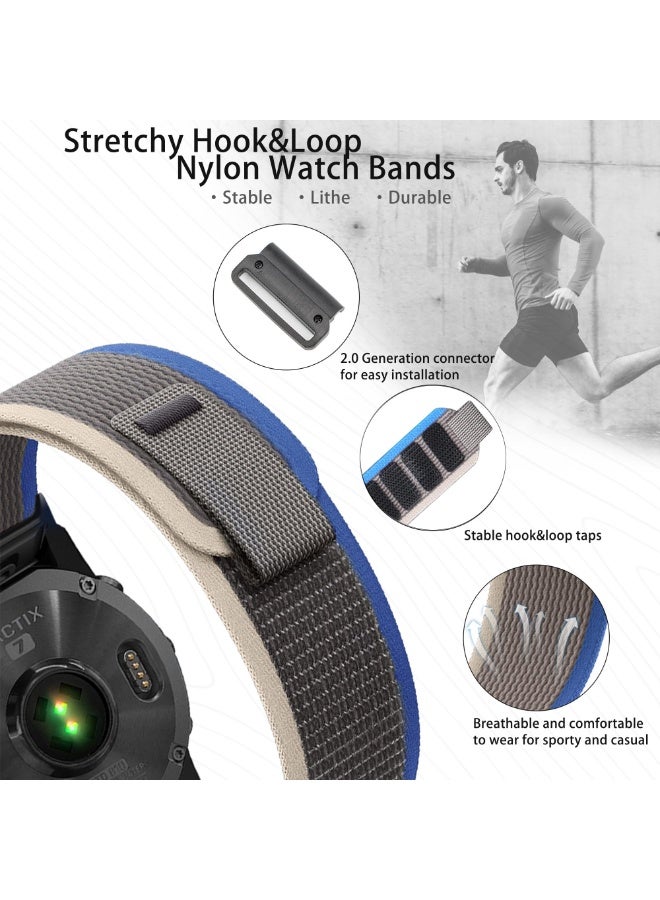 أساور الساعة المتوافقة مع Garmin Fenix 7 Pro 6 Pro 5 Plus Instinct 1 2 Forerunner 965 955 945 935 و22mm Sport Loop Watchband لجارمين S60 S62 Descent G1 Epix Pro للرجال - Image 3