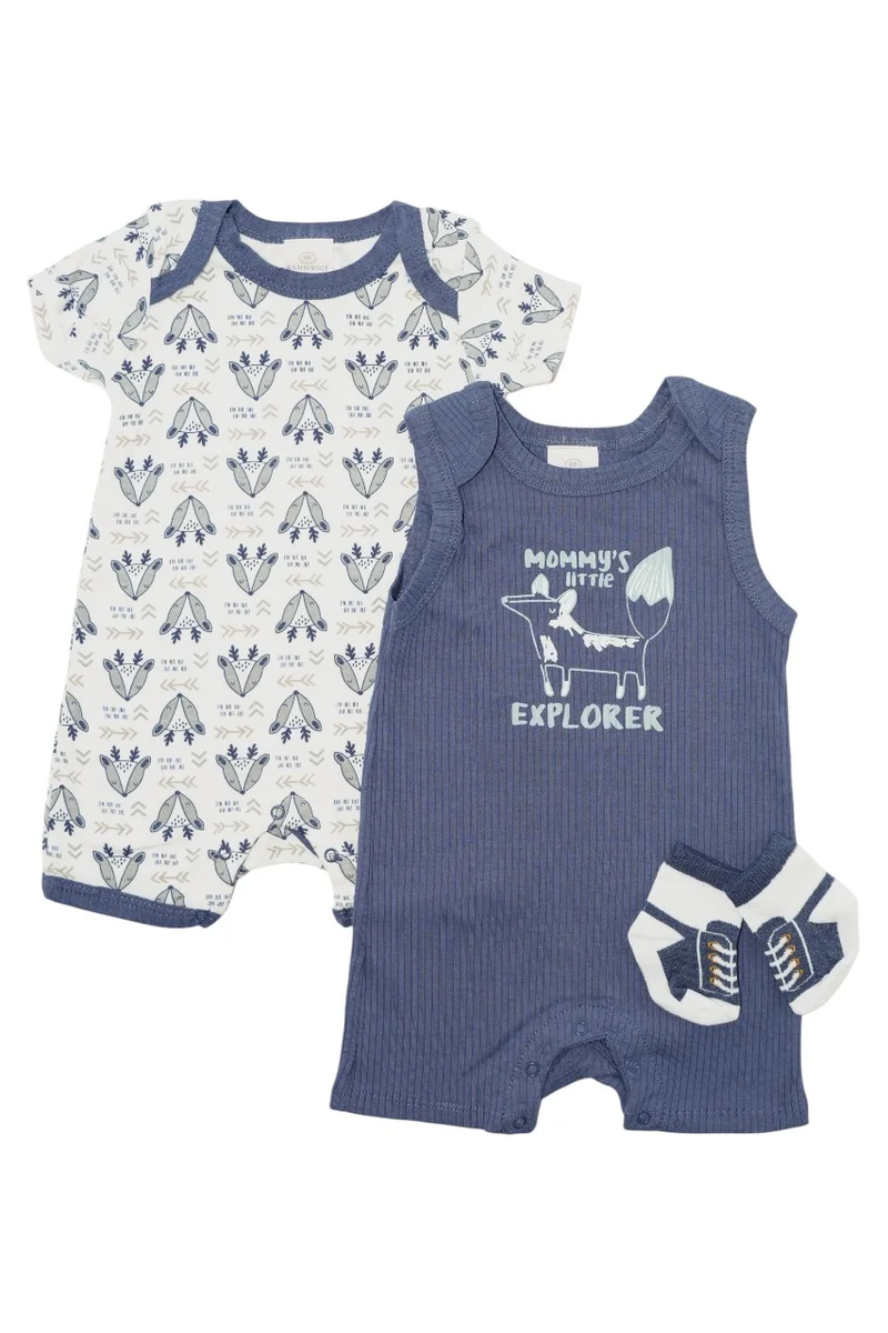 Bambimici Bambimici Animal Printed Bodysuit 2-Piece