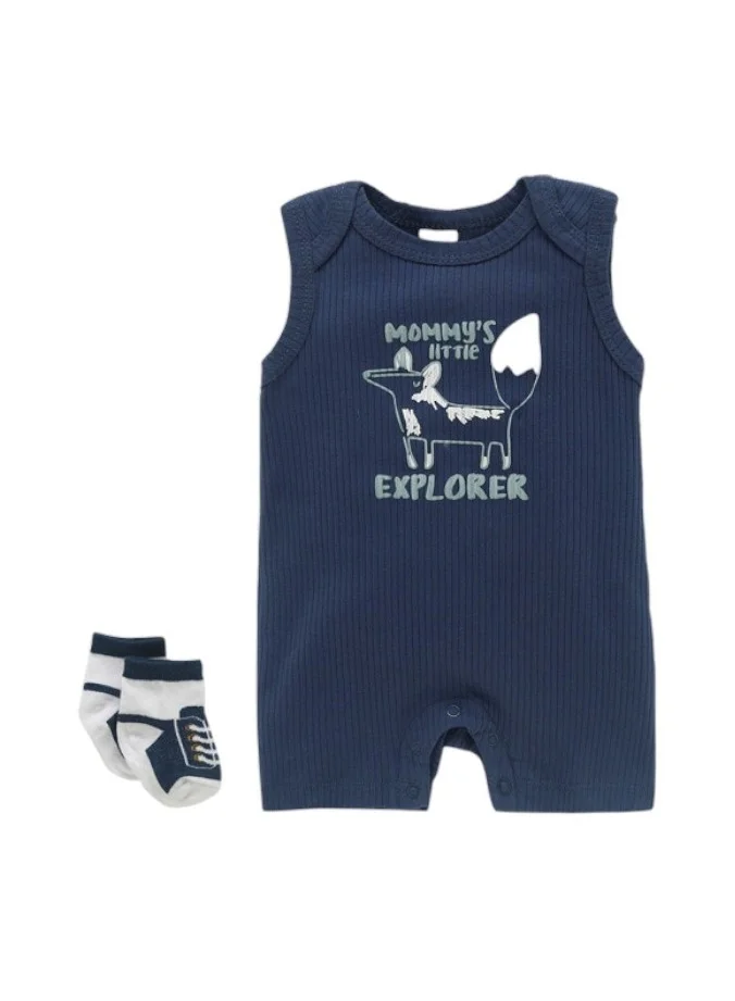 بمبىمىشى Bambimici Animal Printed Bodysuit 2-Piece
