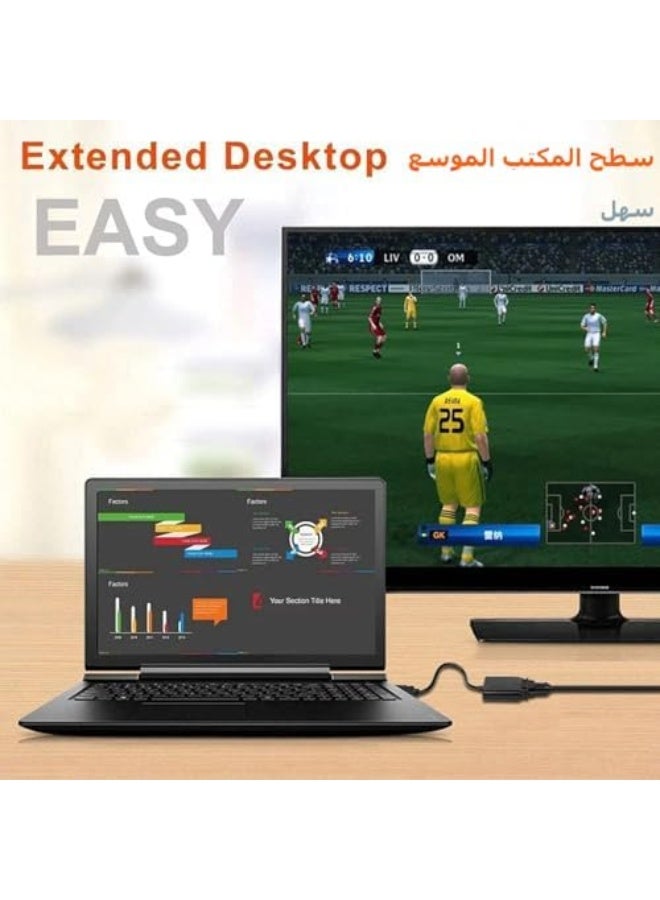 Display Port to VGA, 1080P DP to VGA Adapter Gold-Plated Display Port to Converter Male to Female Cable to Connect Your Computer to a Large Screen, Projector, Black - Image 4