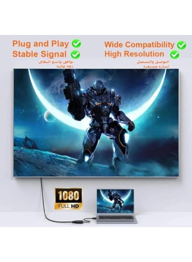 Display Port to VGA, 1080P DP to VGA Adapter Gold-Plated Display Port to Converter Male to Female Cable to Connect Your Computer to a Large Screen, Projector, Black - Image 2