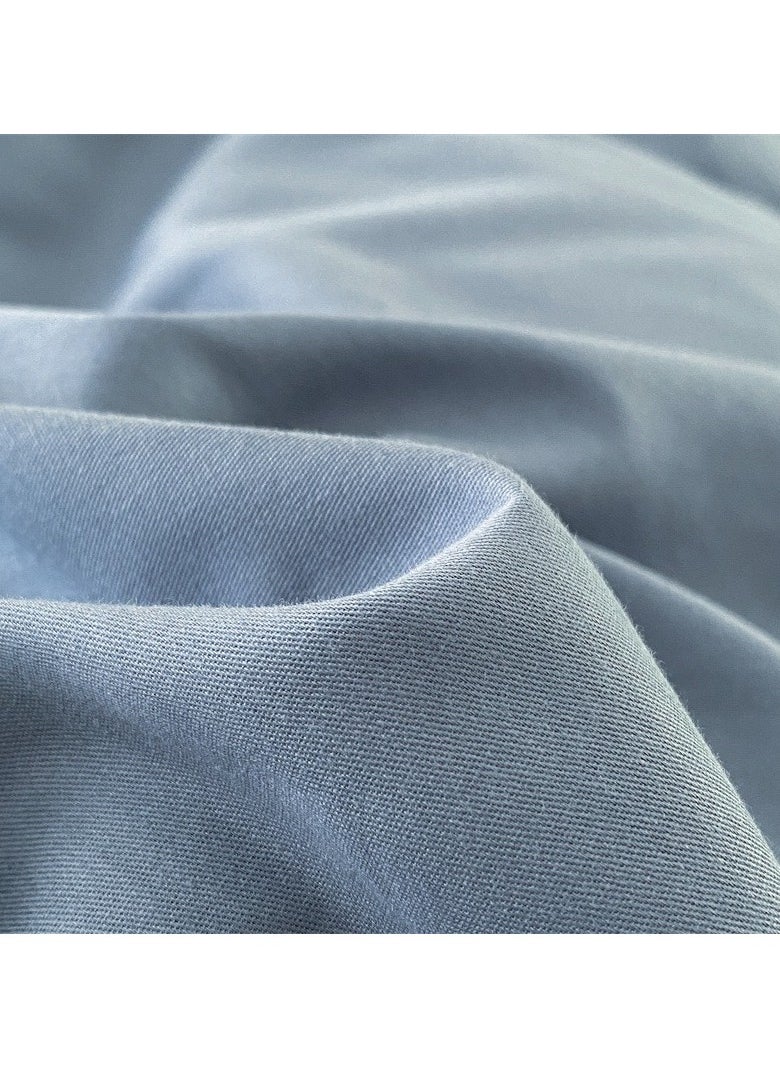 AROAQ Bed Cover Set, Soft Luxurious Pure Bedsheet Set, Long-staple Cotton Simple Solid Color Bed Sheet Quilt Cover Bedding Twill Cotton Set,( Van star blue color, 2.0m bed sheet four-piece set)  - Image 3