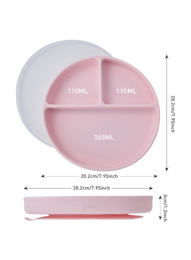 Cute and Wild Baby Silicone Baby Plate Set of 2, Divided Suction Plate for Baby Led Weaning, BPA Free Toddler Plate, Baby Food Eating Plate for Infant, Non Slip Silicone Feeding Plates, 6M+ - Image 2