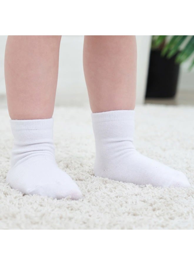 ZAPLES Baby Non Slip Grip Crew Socks with Anti Skid Soles for Infants Toddlers Kids Boys Girls, Grayscale, 4-7 years - Image 5