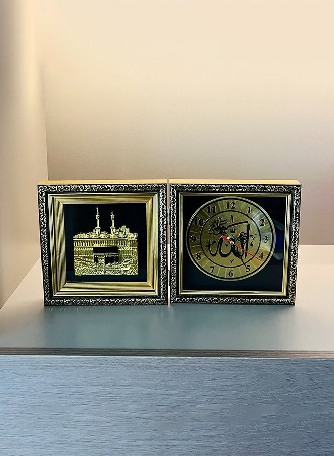 MHONGWEI Makkah Kaaba Double-Sided Gold Embossed Wall Clock – Islamic Home Decoration & Gift - Image 3