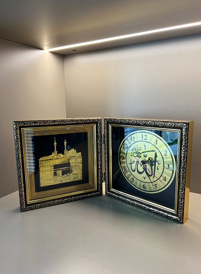 MHONGWEI Makkah Kaaba Double-Sided Gold Embossed Wall Clock – Islamic Home Decoration & Gift - Image 5