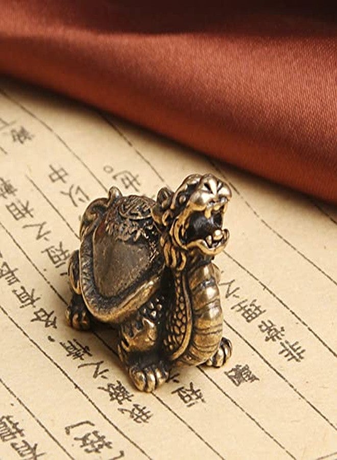 Acxico 2Pcs Copper Brass Dragon Turtle Small Fengshui Statue Ornament Chinese - Image 4