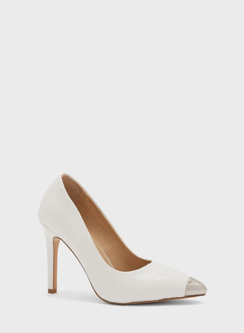 ELLA Croc Effect Pump With Toecap