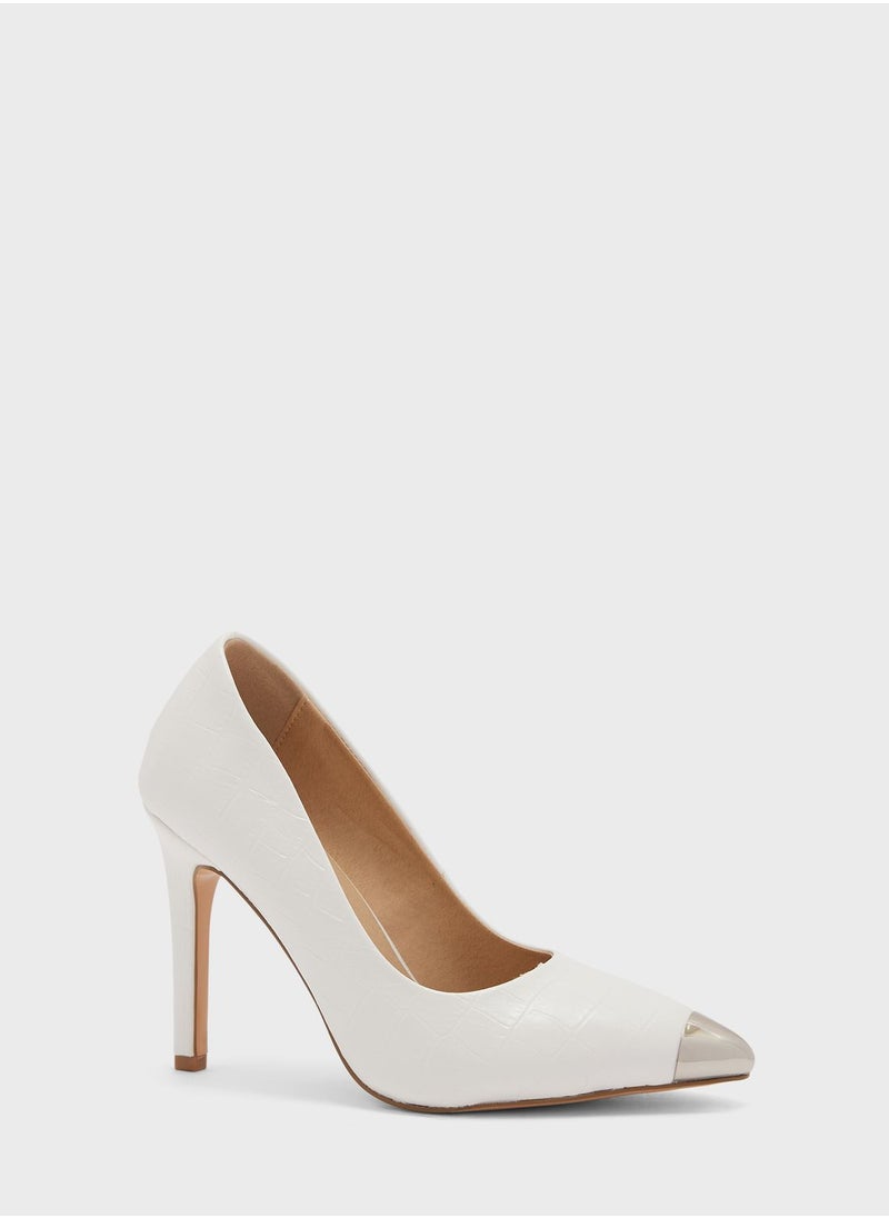 ELLA - Croc Effect Pump With Toecap - Image 1