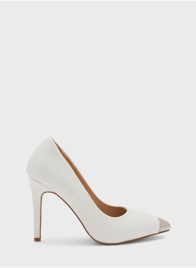 ELLA - Croc Effect Pump With Toecap - Image 1