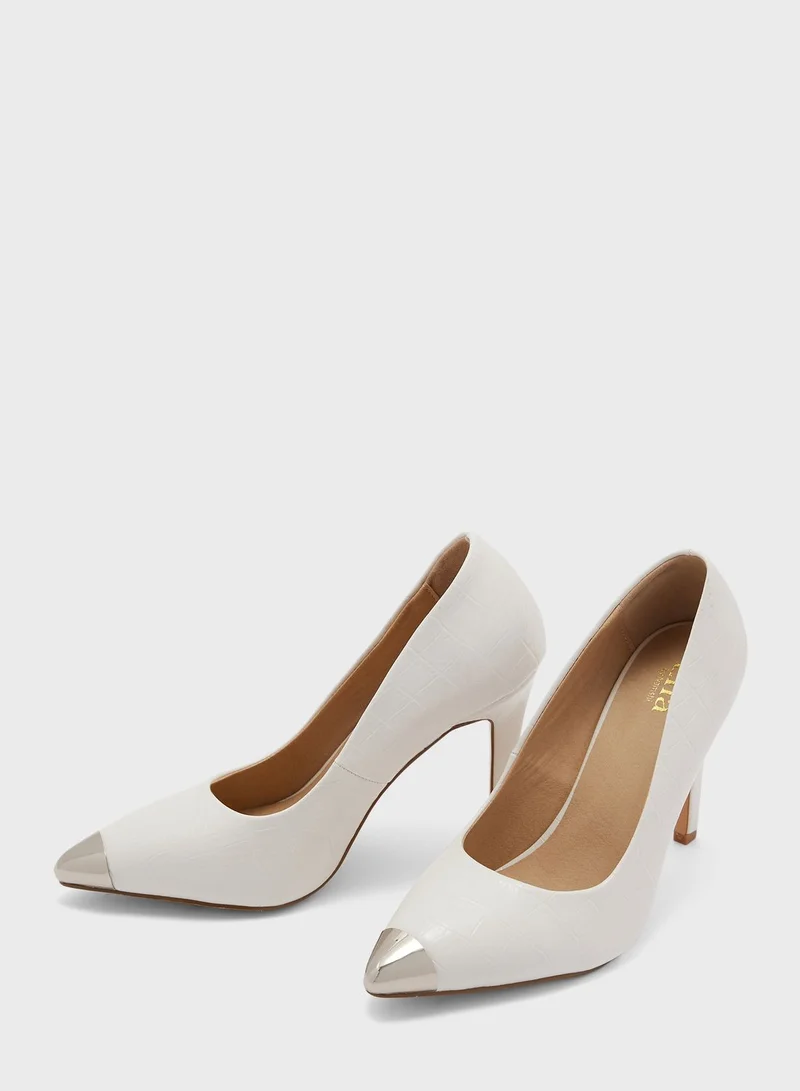 ELLA Croc Effect Pump With Toecap