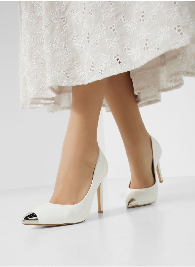 ELLA - Croc Effect Pump With Toecap - Image 1