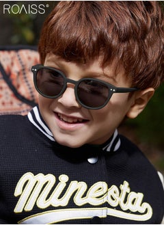 roaiss Oval Polarized Sunglasses for Babies, UV400 Protection Cute Beach Holiday Sun Glasses with Lightweight Flexible TPEE Frame and Elastic Strap for Boys Girls Age 0-3, Black  - Image 2
