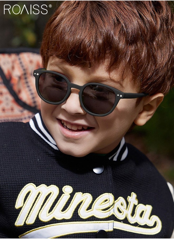 roaiss - Oval Polarized Sunglasses for Babies, UV400 Protection Cute Beach Holiday Sun Glasses with Lightweight Flexible TPEE Frame and Elastic Strap for Boys Girls Age 0-3, Black - Image 1
