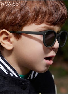 roaiss Oval Polarized Sunglasses for Babies, UV400 Protection Cute Beach Holiday Sun Glasses with Lightweight Flexible TPEE Frame and Elastic Strap for Boys Girls Age 0-3, Black  - Image 3