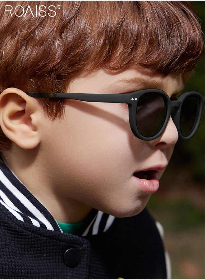 roaiss - Oval Polarized Sunglasses for Babies, UV400 Protection Cute Beach Holiday Sun Glasses with Lightweight Flexible TPEE Frame and Elastic Strap for Boys Girls Age 0-3, Black - Image 1