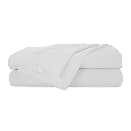 4Piece EcoPure Full Size Sheets Set  100 Organic Cotton Sheets  Comfort Washed Sheets  Cooling  Deep Pocket Bed Sheets  GOTS Certified  White