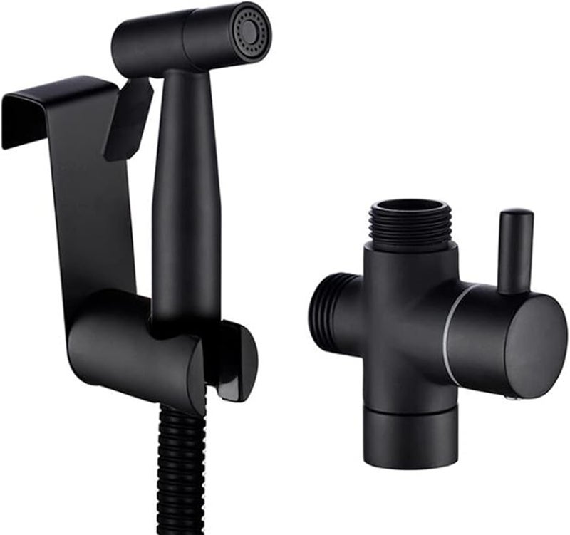 Stainless Steel Handheld Toilet Sprayer Kit With 1 5m Hose And Hook Black - Image 1