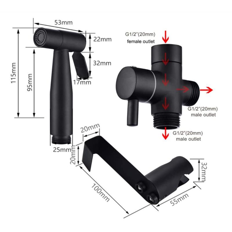 Stainless Steel Handheld Toilet Sprayer Kit With 1 5m Hose And Hook Black - Image 4