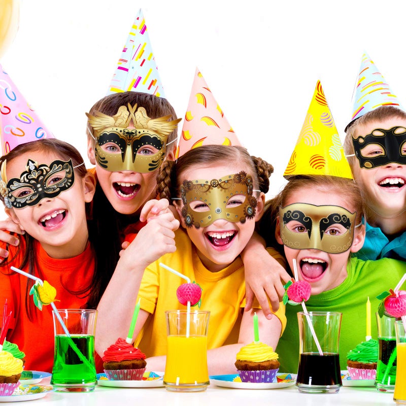 Sumind سوميند 12 قطعة قناع ماردى غرا ماسك بالجملة قناع فينيسي كرنفالي retro بانك زينة حفلة تنكرية لماردى غرا ملابس فاخرة لعيد الهالوين - Image 5