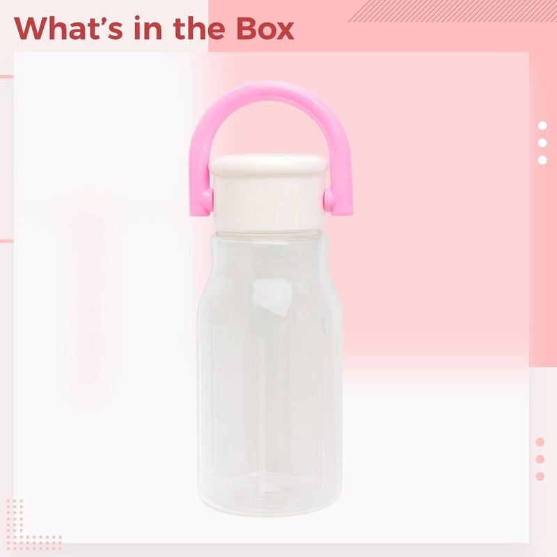 Portable Travel Mug, 13.5 Fl Oz, 400 Ml, Borosilicate Glass Water Bottle For Youngsters, Cute, With Strap And Handle, Bpa Free For Little Ones - Image 4