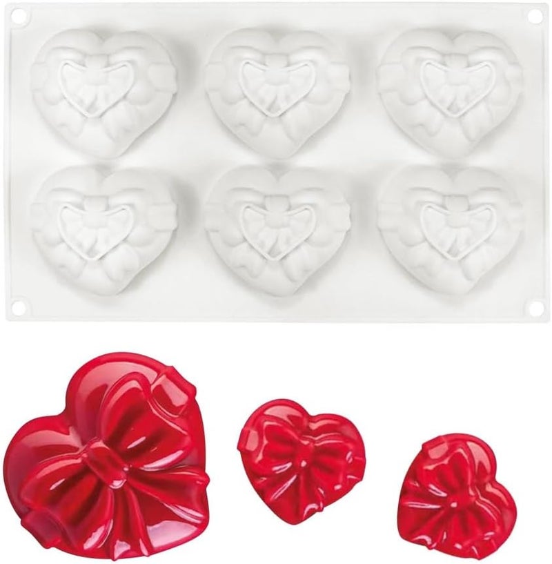 mostsom 3D Heart Silicone Cake Moulds (Heart, 11.8 x 6.92 x 1.4 inch) - Image 1