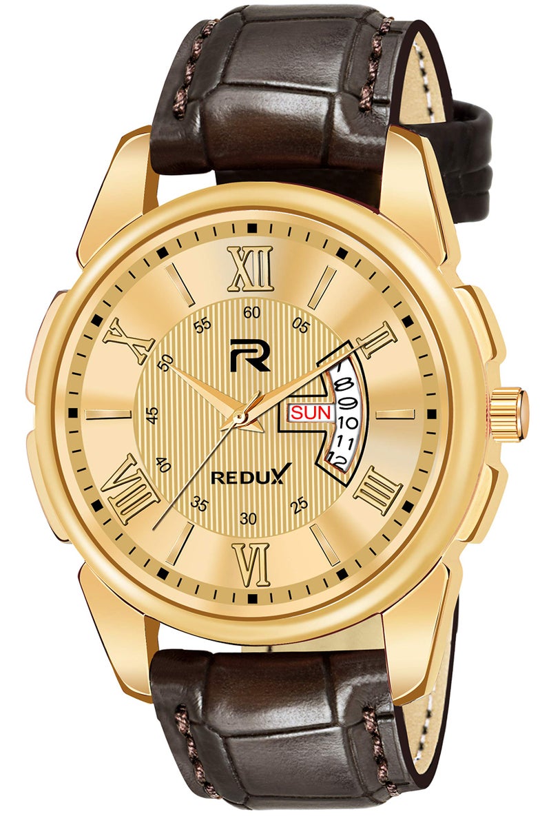 REDUX Analogue Golden Dial Watch for Men RWS0367S - Image 1
