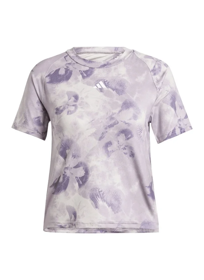 Adidas adidas Aop Flower Tee Pink Training T-Shirts 2XS