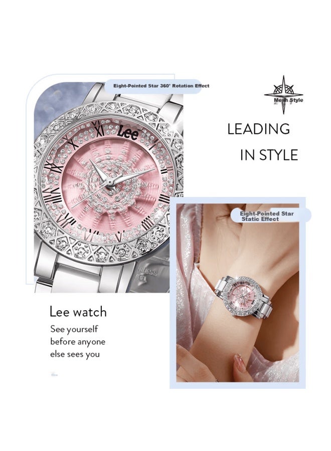 Lee Women's Watch Simple Luxury Student Small Niche High-end Feel Gift For Women Birthday Women's Day F534 Pink - Image 2