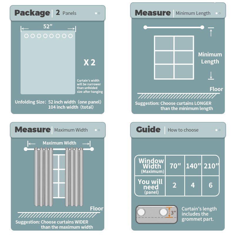 BGment بجلات فو ، الستائر رمادية رمادية لغرفة المعيشة مصباح تصفية الخصوصية الخيش المزخرف الستائر مزرعة ديكور غرفة المعيشة الستائر 2 لوحات 52 × 90 بوصة رمادية فاتحة - Image 5