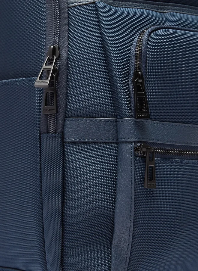 دوتشيني Textured Backpack with Zip Closure