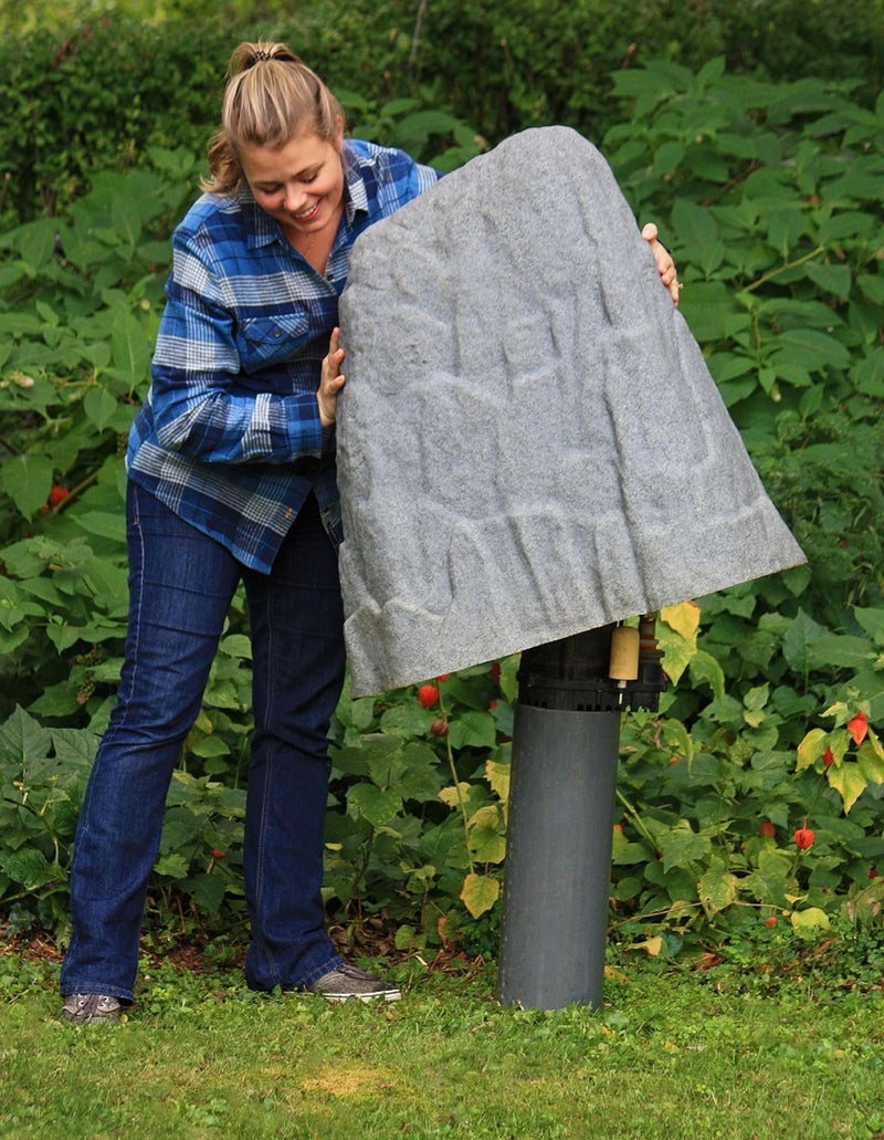 Emsco Group 2282 Natural Granite Appearance â€“ Extra Large & Tall â€“ Lightweight â€“ Easy to Install Landscape Rock, Large - Image 2